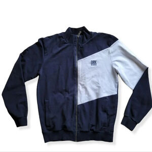 DIRK BIKKEMBERGS Black & White Zip  Up Sweater
